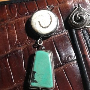 Turquoise, eye of shiva pendant